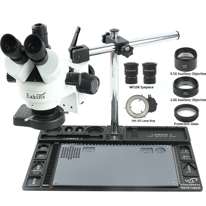 大型多機能アルミ合金ステレオ顕微鏡 3.5倍～90倍ズーム  - Stereo Trinocular Microscope Pcb のレビューと価格